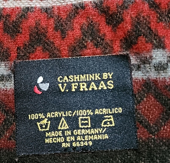 Unisex - V. FRAAS Cashmink Scarf in Red and Gray - Picture 3 of 6